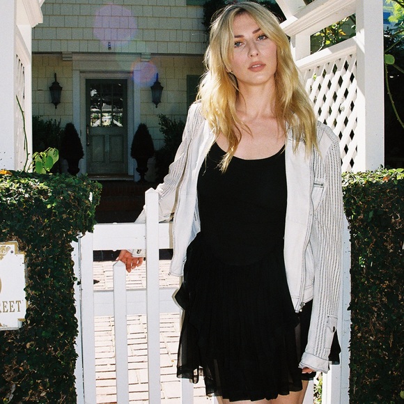 JOSEY PERFORATED WASHED LEATHER JACKET - Picture 8 of 11